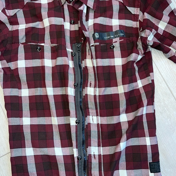 G-STAR Waterpatrol Shirt Mens Large Plaid Flannel Zip Button up - Picture 8 of 10